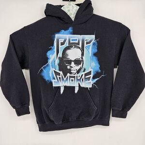 Pop Smoke Hoodie Mens‎ Medium Hip Hop Sweatshirt Jacket Black King Of New York